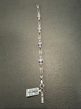 Brighton Silver Link Bracelet with Clear Stones